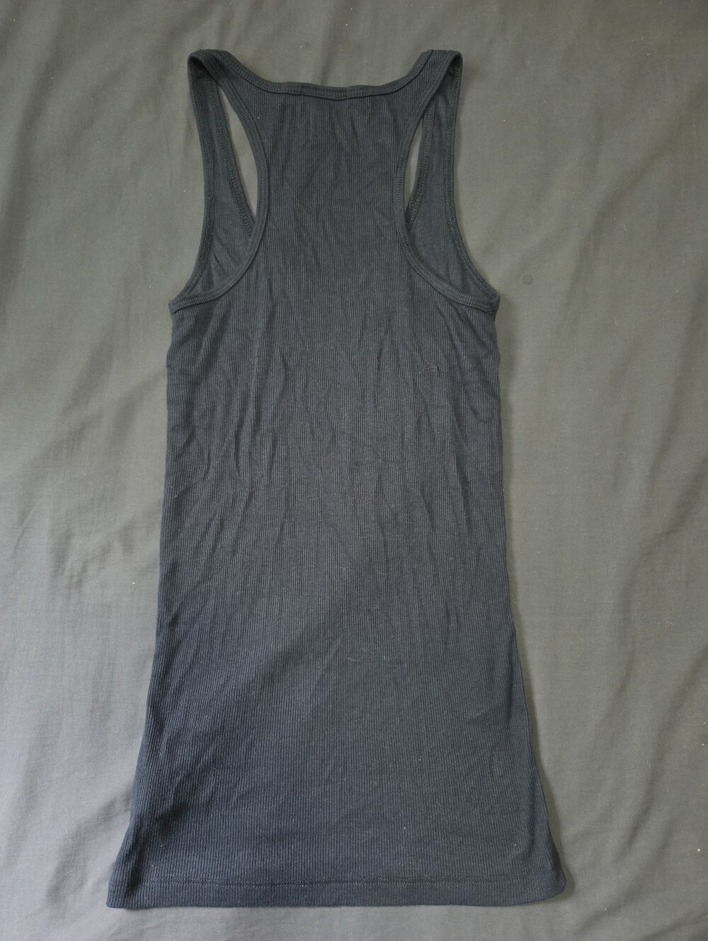 Navy Ribbed Racerback Tank Top - Picture 3 of 3